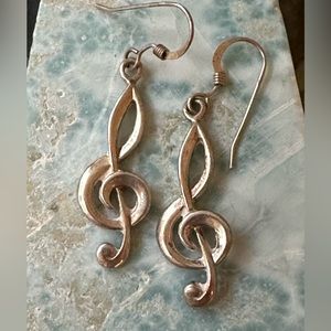 Vintage music lovers sterling silver earrings